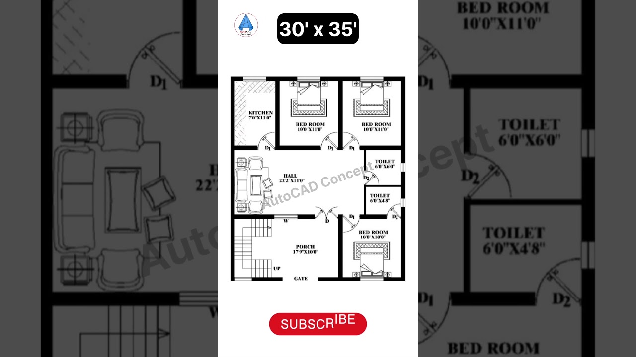Architectural Designs House Plans | 30x35 Simple House Design | 30 by 35 House Plan #home #houseplan