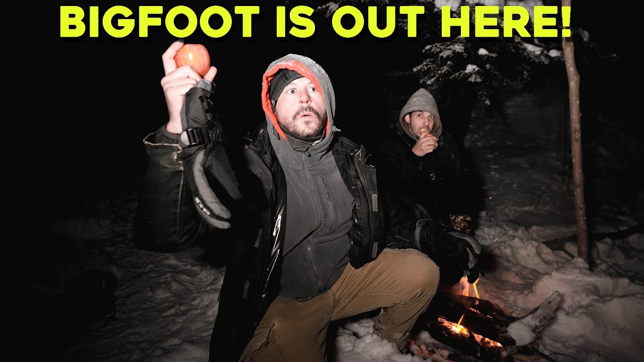 (BIGFOOT IS OUT HERE!) Something CHASED ME While WINTER CAMPING in the HAUNTED WOODS in Snow Storms