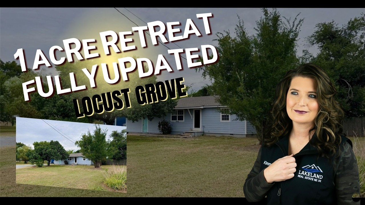 Home For Sale Locust Grove Oklahoma | 1 Acre | Updated 3 Bed Retreat Near Lake Hudson