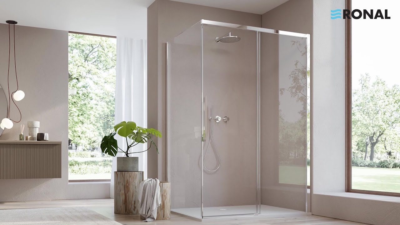 RONAL - D36S2 + D36F1 Sliding door with fixed panel 90° installation video