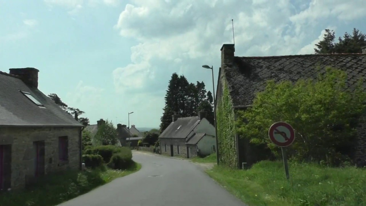 Driving From 22160 Le Croissant To 22110 Kergrist Moëlou, Côtes d'Armor, Brittany, France