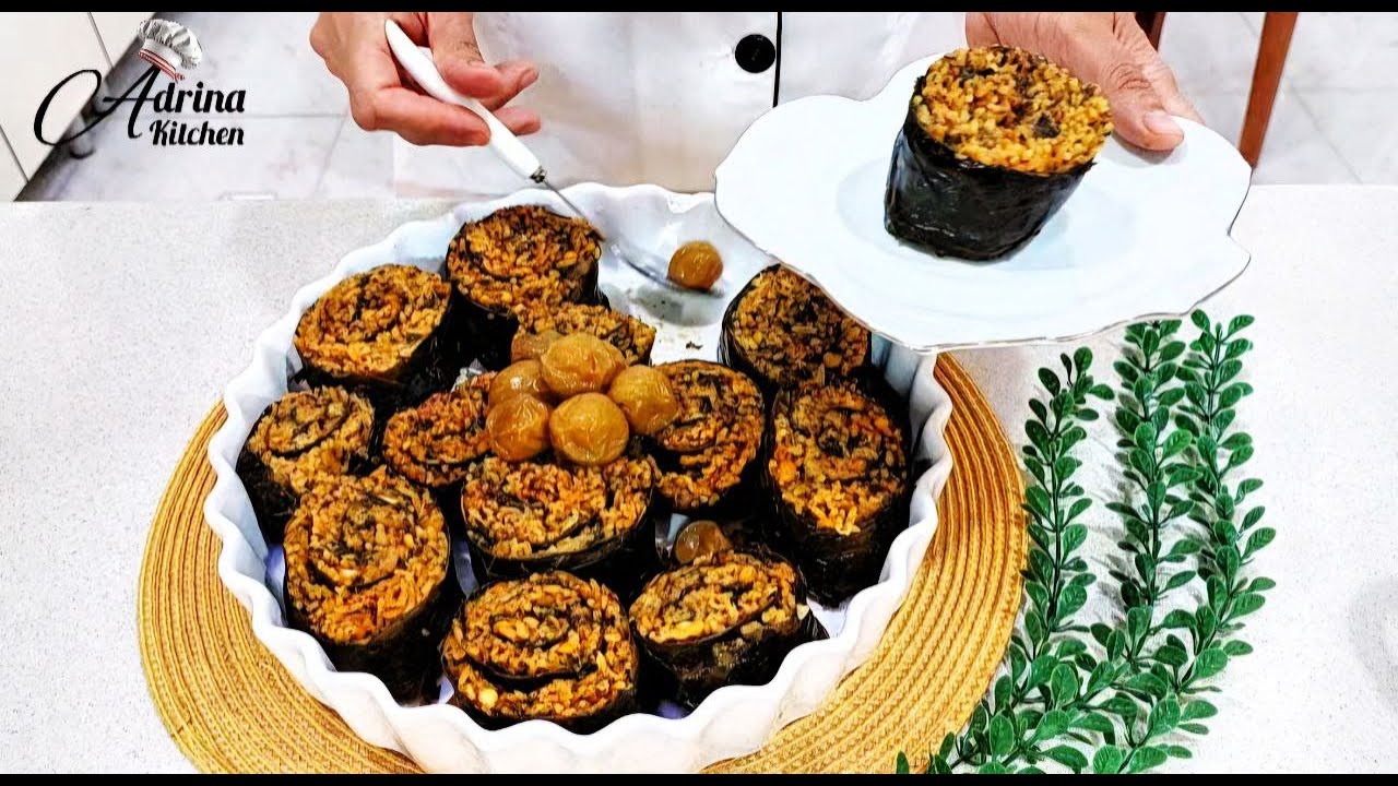 Sushi , but with Grape Leaves!? #adrinakitchen #sushi #recipe #food #cooking