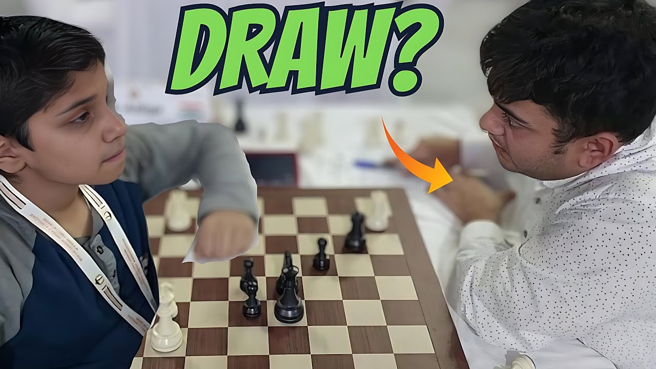 When a Grandmaster offers 12-year-old a draw | Sathvik Adiga vs GM Diptayan Ghosh