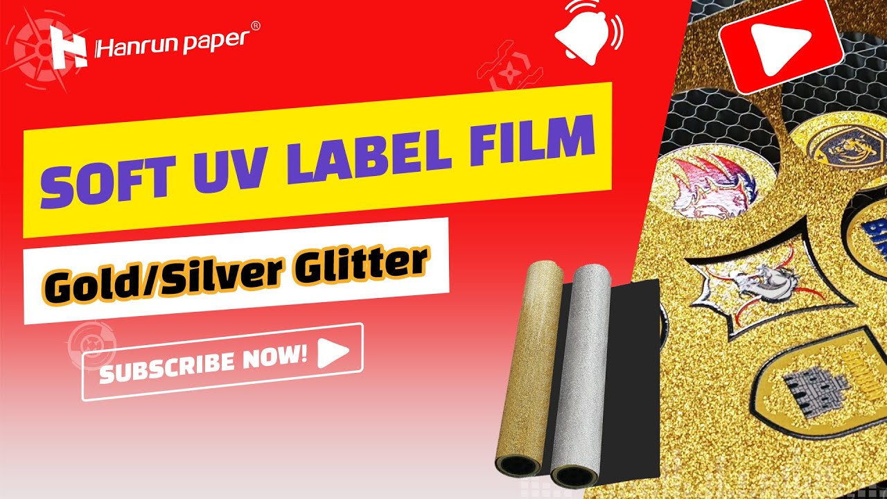 UV Label Film Gold/Silver Glitter | Hanrun paper UV Printing Solution