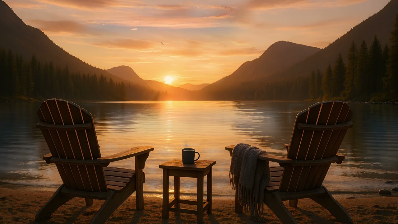 Golden Hour Lake Escape | Peaceful Sunset Ambience with Nature Sounds