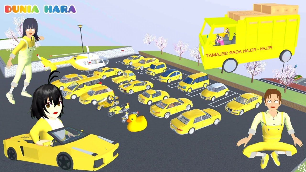 Truk Oleng Kembar Kuning Di cegat Polisi 😱 Yuta Cari Buronan Pencuri Mobil | Sakura School Simulator