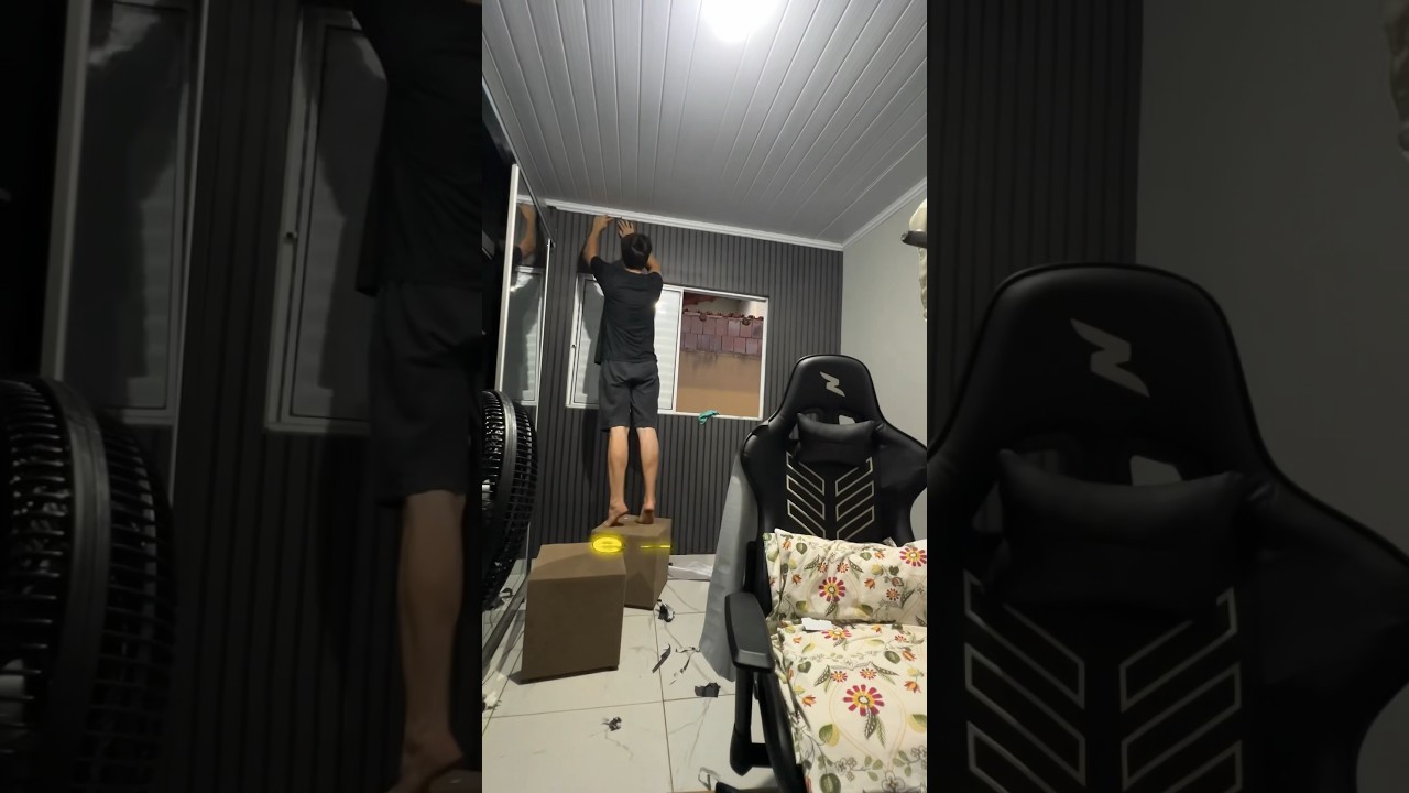 COMPREI PAPEIS DE PAREDE PARA COLAR NO QUARTO GAMER