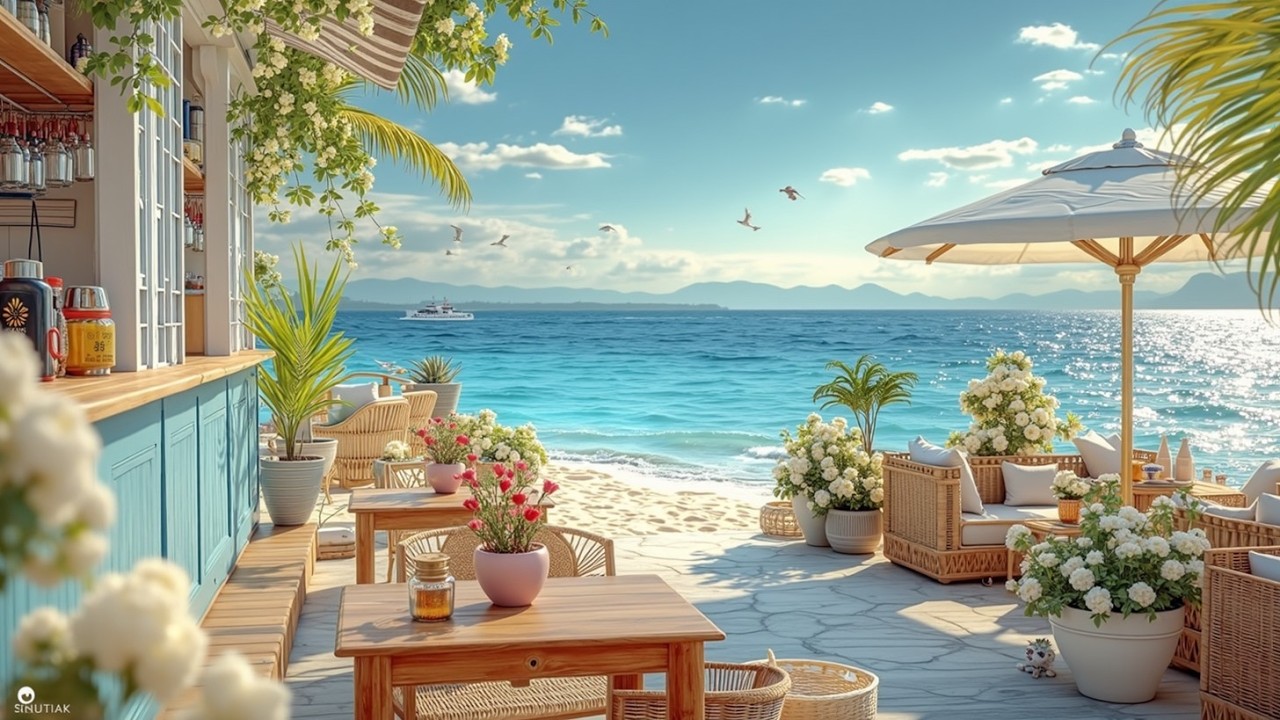 Мягкий джаз, гитара и пианино - Весеннее кафе - Расслабляющая дуэтная музыка