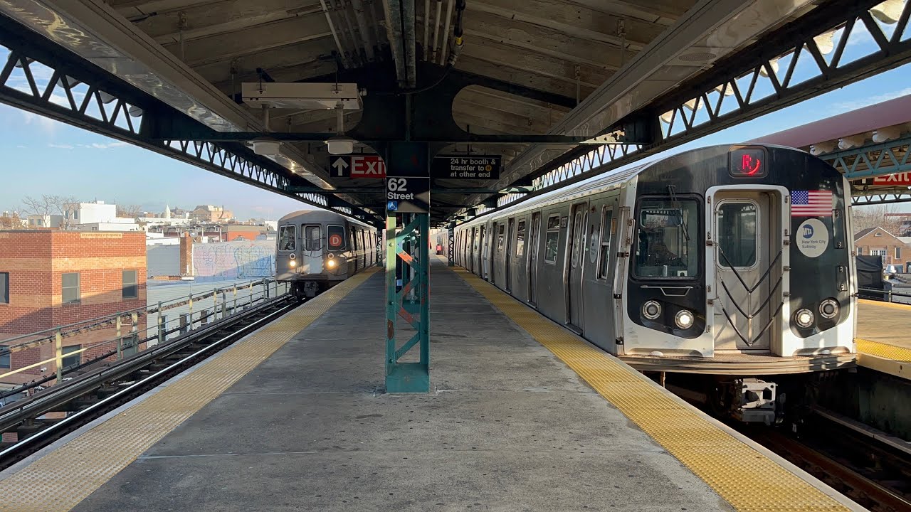 BMT West End Line: (D) Local and (R) (W) Express Trains @ 62nd Street (R46, R68, R160A-2)