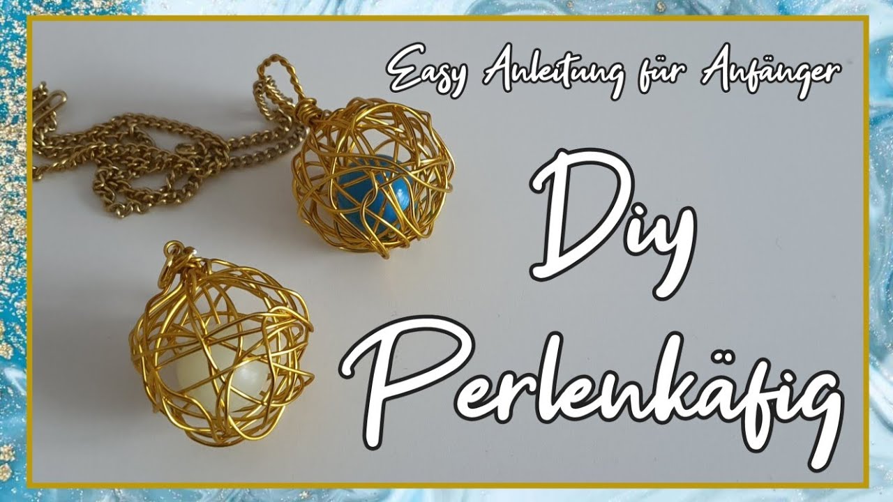DIY Perlenkäfig/ Perlenschmuck selber machen aus Draht/ Easy Schmuck Anleitung für Anhänger 🤩