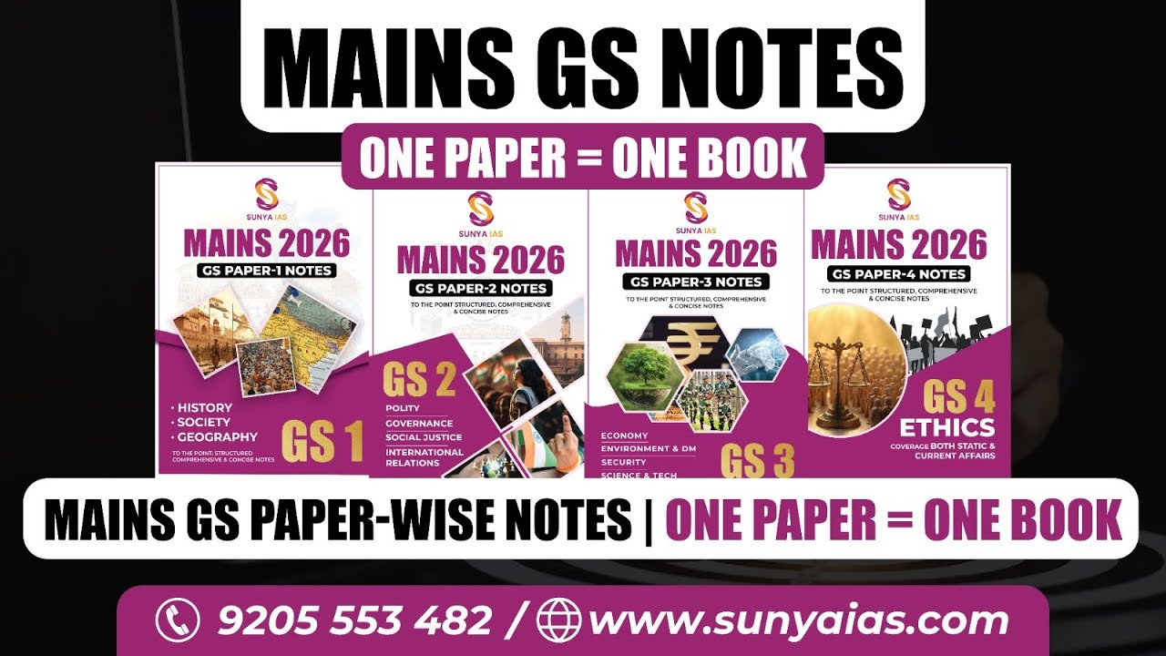 DON'T MISS | MAINS 2026 GS BOOKS | One Paper, One Book | ENTIRE MAINS Syllabus | UPSC | Sunya IAS