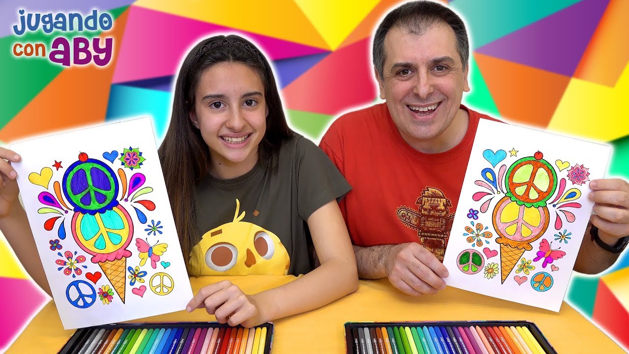 MANDALA CHALLENGE. Coloreando helados con 30 rotuladores brillantes