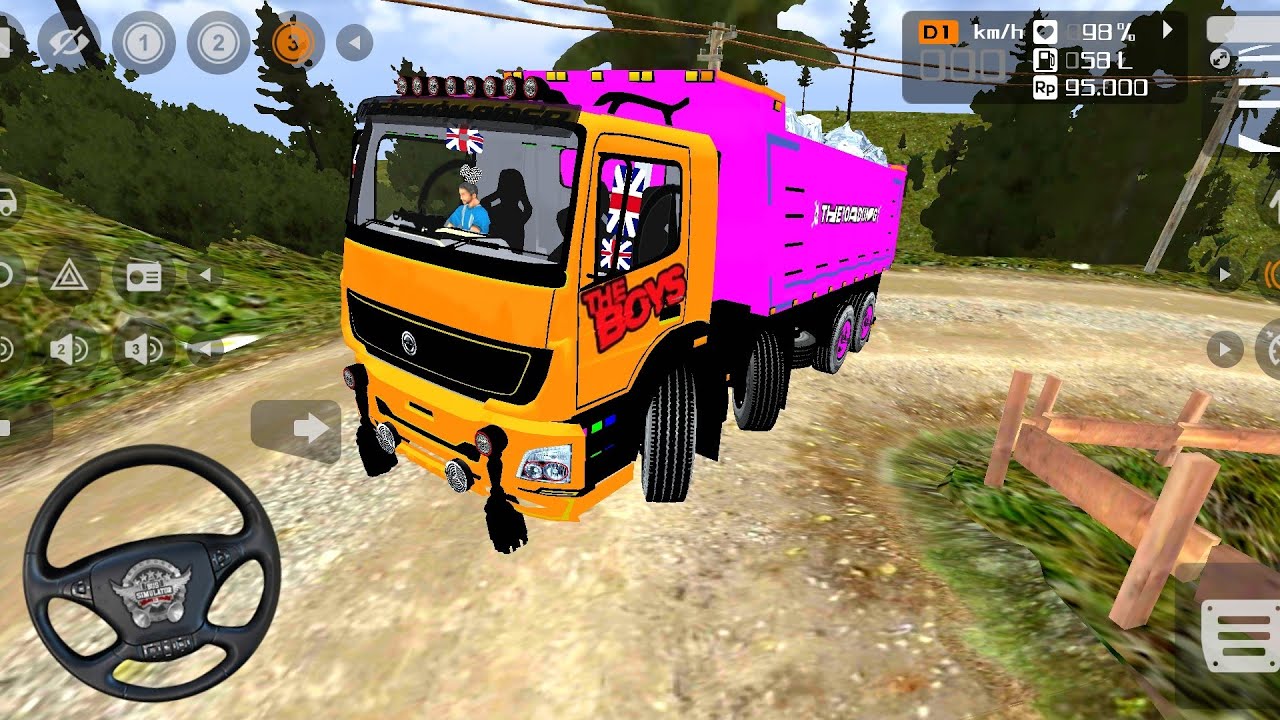💥 Mhachal Off-Road Map Mod 🗾| Bharat Benz Stones Material Transport ✅| Bussid 