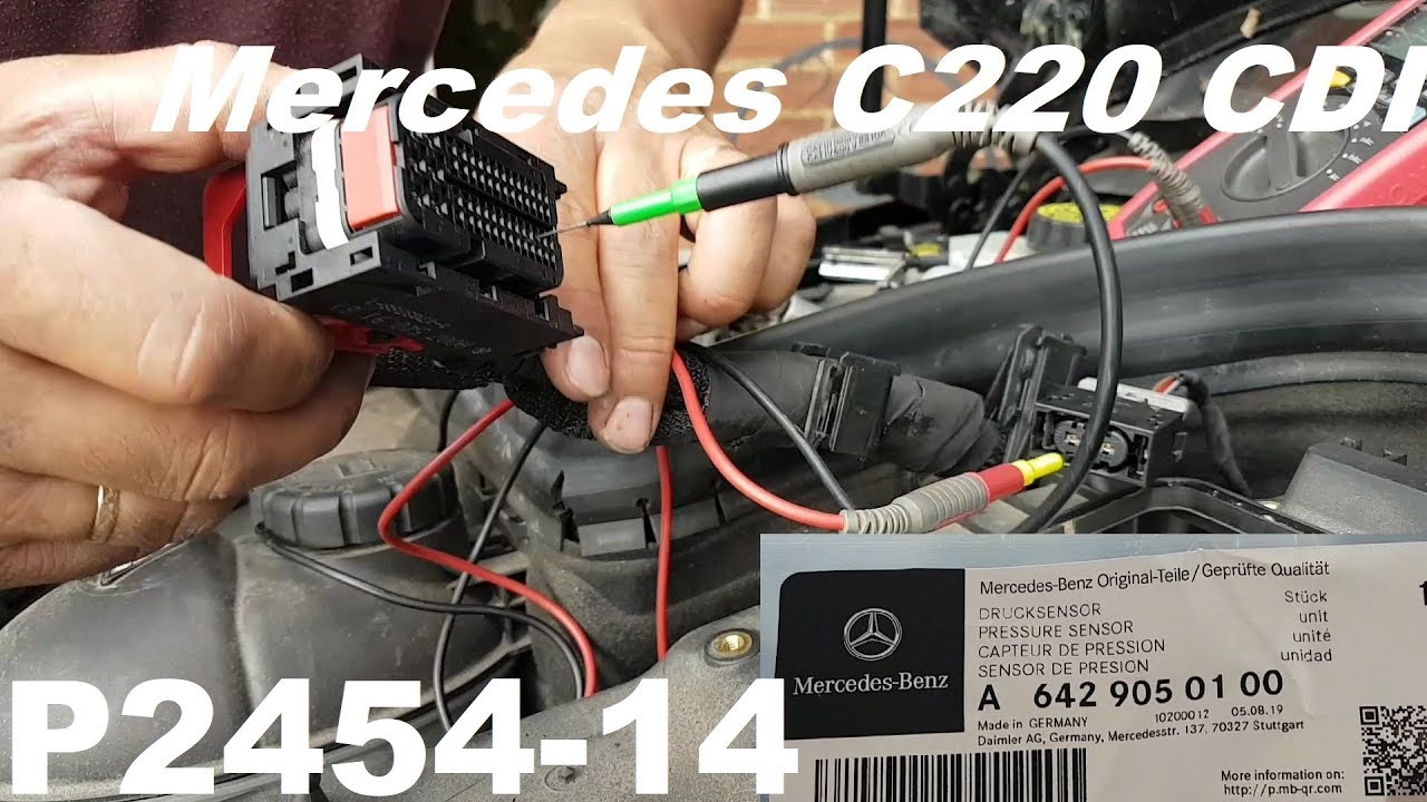 Mercedes C220 CDI error P2454, engine light on and limp mode. Fault finding and repair.