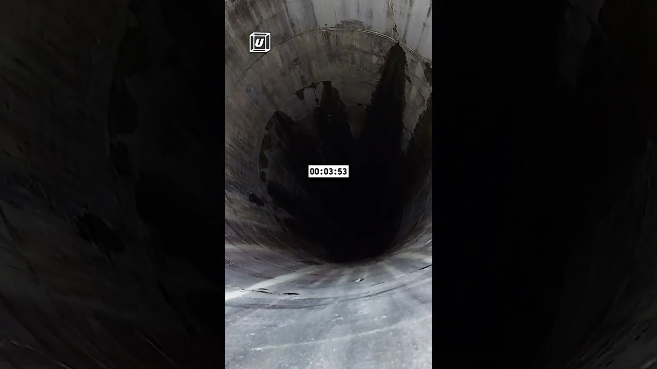 Dropping a rock down an abandoned coal mine 🪨😲                           🎥: Blake Corum via ViralHog