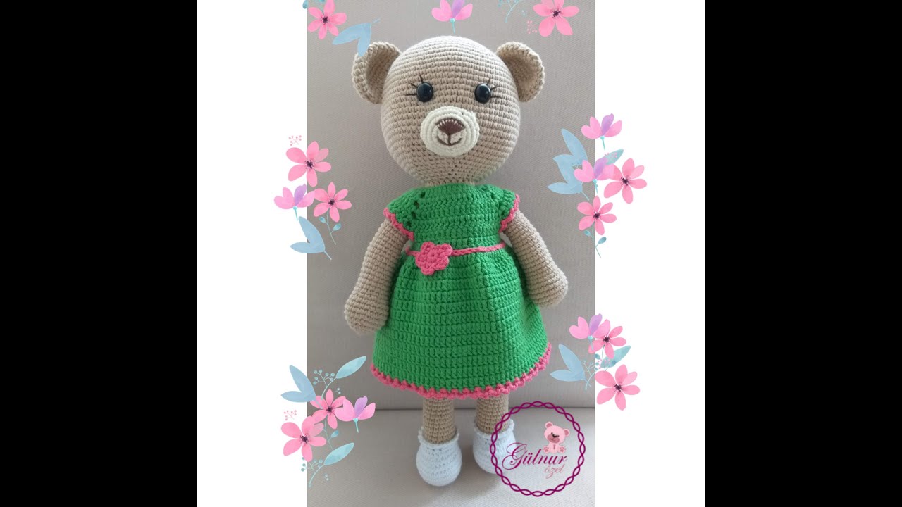 Elbiseli Ayıcık Tığ İşi Elbise Yapımı | Toy Bear Crochet Dress Making | Gülnur ÖZEL