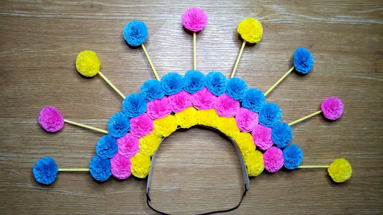 COLORFUL HEADDRESS MADE OF PAPER | EASY HANDMADE HEADPIECE FOR FESTIVE OCCASIONS