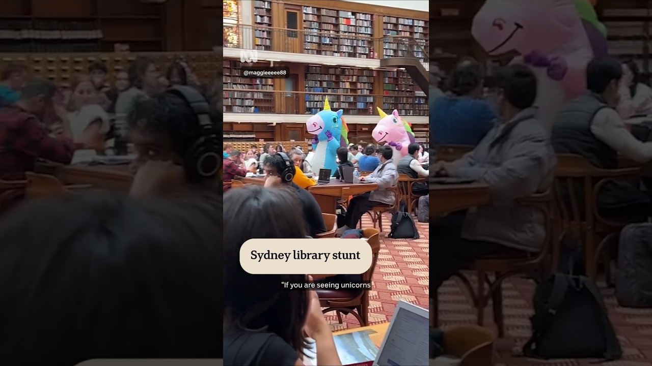 People at the Sydney State Library are seeing unicorns! | ABC News