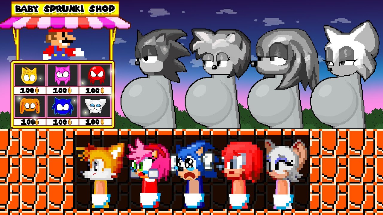 Mario Opens Baby Shop for Pregnant Sprunki Sonics | Incredibox Sprunki #animation