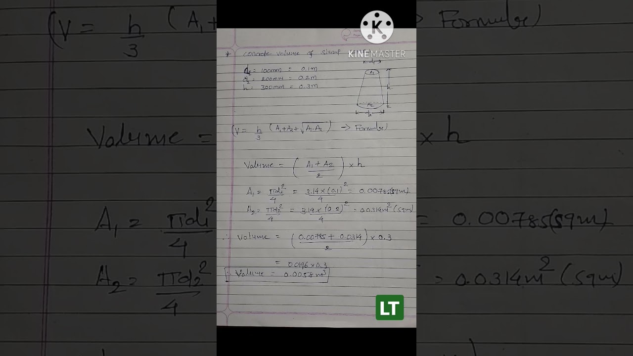 Volume of slump cone.#civilengineering #slump6s #shorts #knowledge