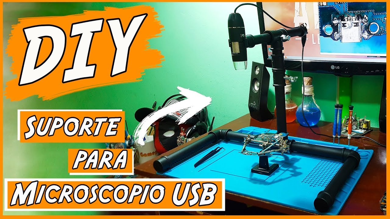 Como fazer Suporte para Microscópio USB Super Facil !!