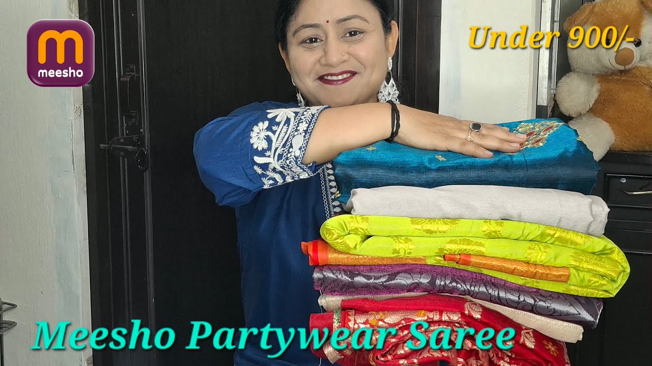 Meesho Partywear Saree #Meesho #meeshofinds #Meeshosaree #viral #trending #ytvideo #affordablesaree 