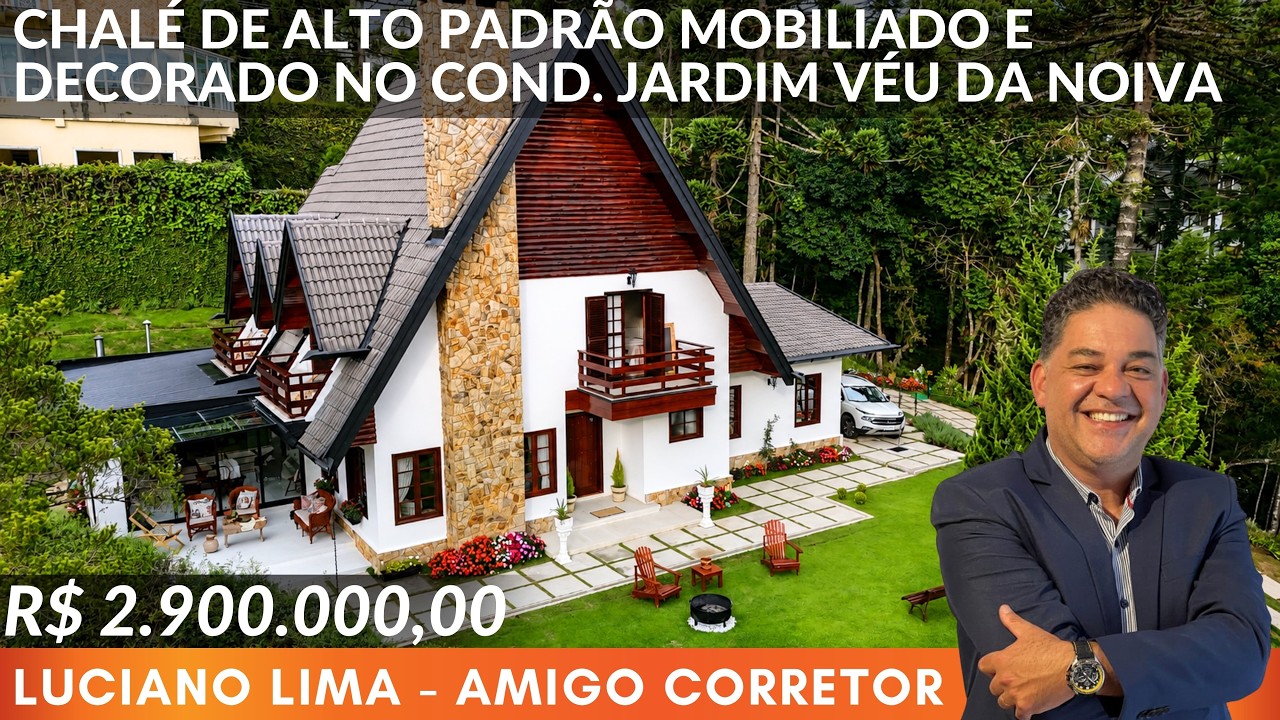 🥇 INSPIRADO NO ESTILO FRANCÊS! CASA MOBILIADA E DECORADA EM CAMPOS DO JORDÃO - R$ 2.900.000,00
