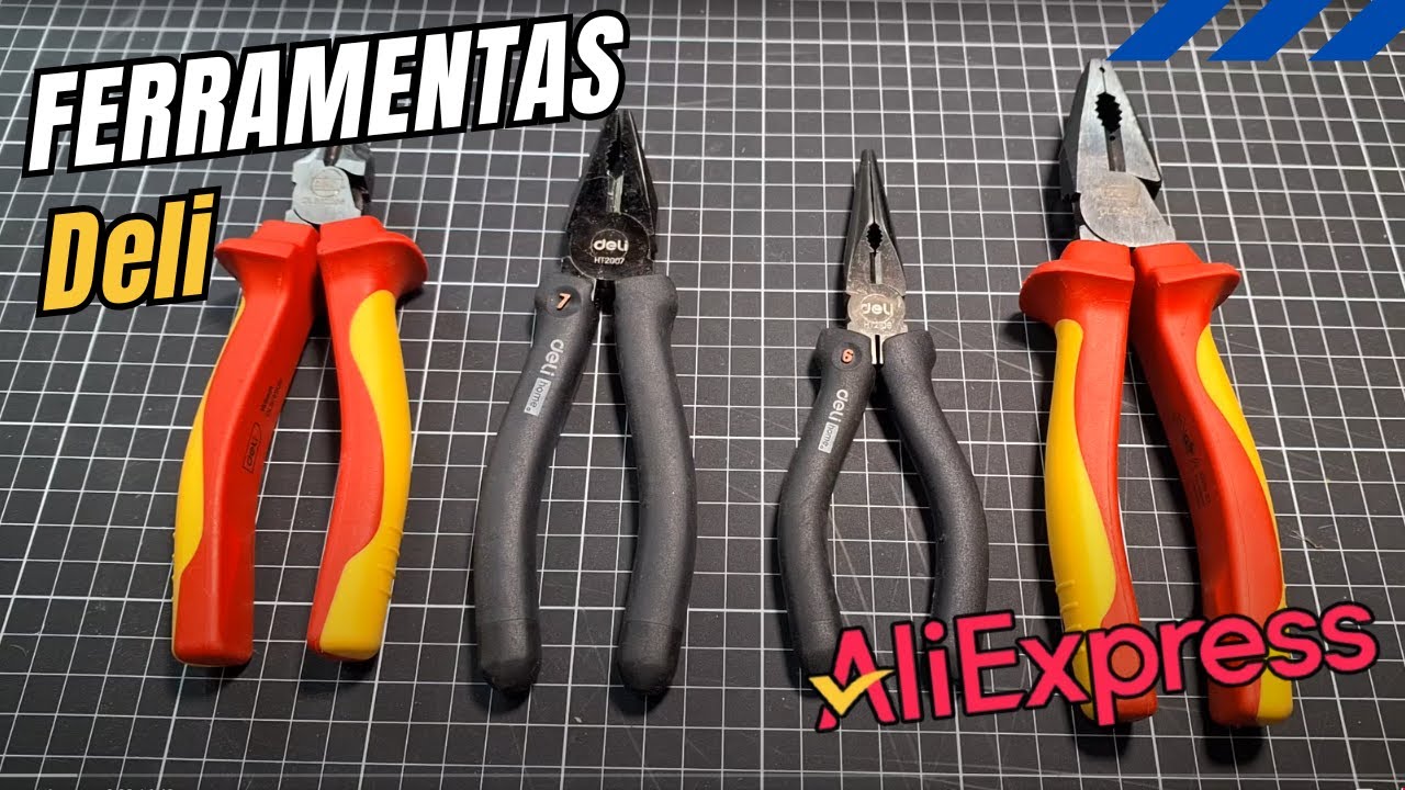 Ferramentas Deli no AliExpress. Teste com 4 Alicates Profissionais e de Uso Doméstico!