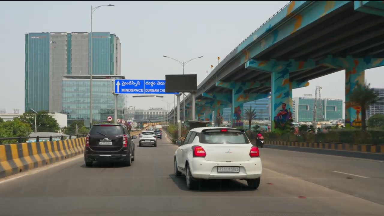Financial Dist To Gachibowli Drive View #hyderabad #trending #construction #skyline @hyderabadinfra