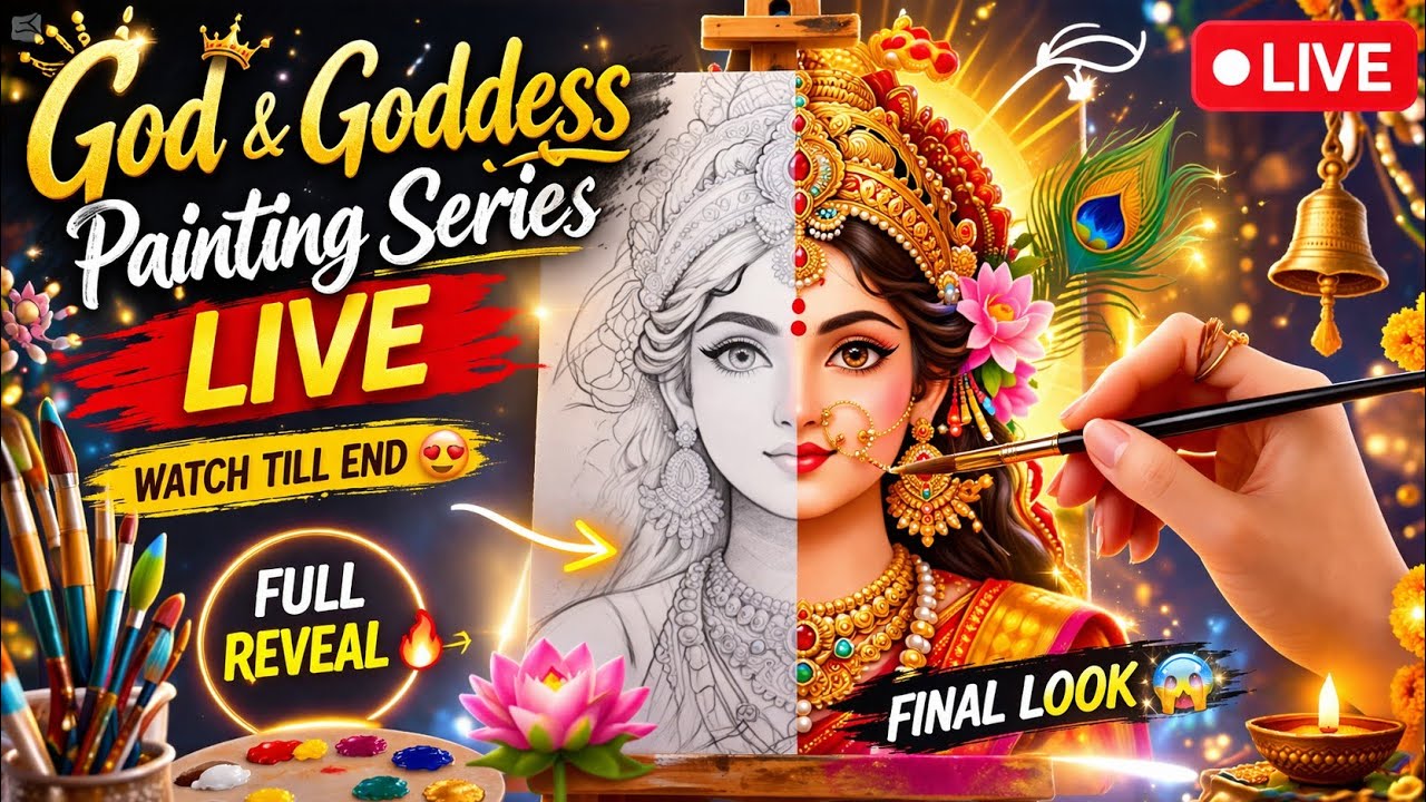 👉 God & Goddess Painting LIVE ✨ | Easy Divine Art 🎨 | Full Reveal 🔥
