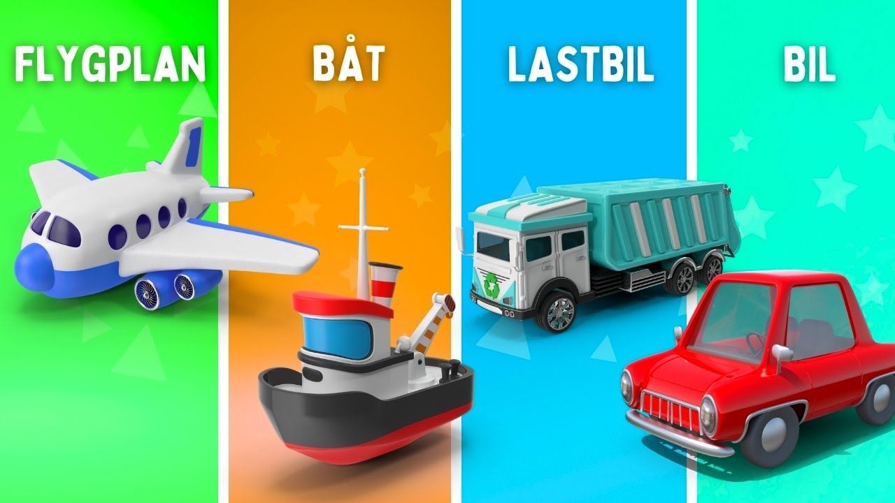 Fordon barnprogram | L&auml;rande f&ouml;r sm&aring; barn | Ord f&ouml;r barn | L&auml;r med bilder & ljud | Lastbil & traktor