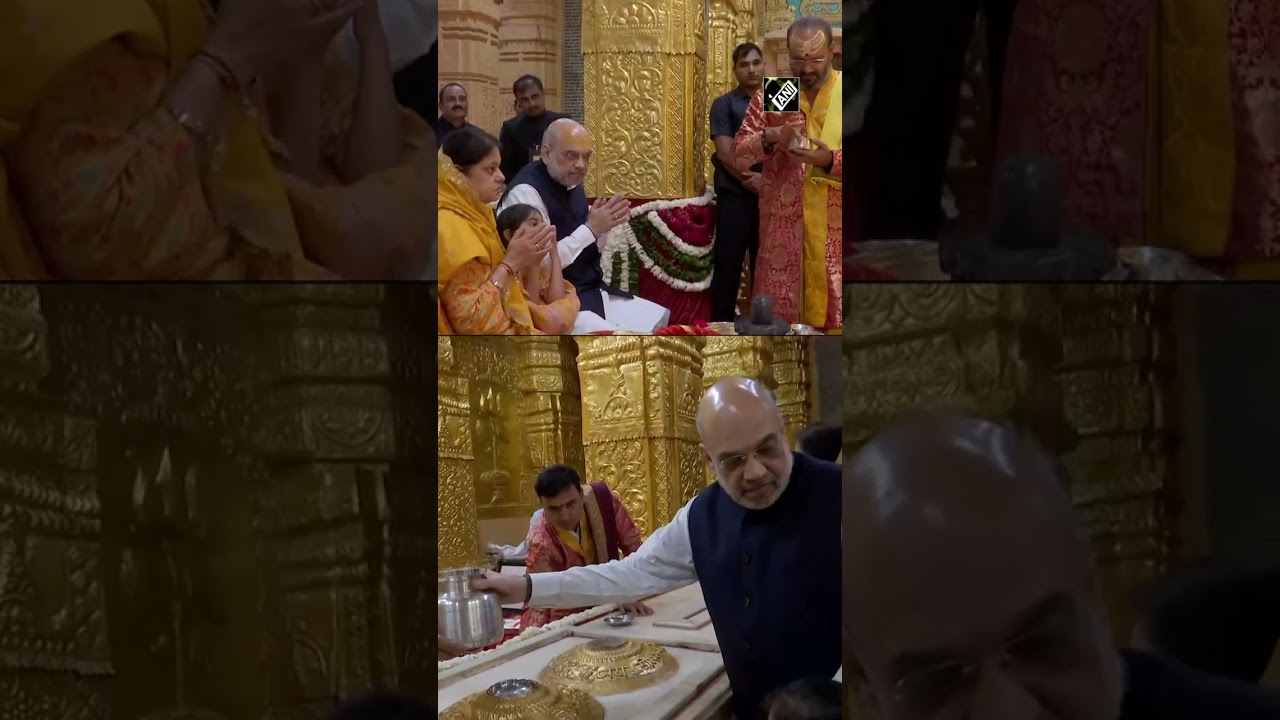 Gujarat: Home Minister Amit Shah offers prayers at Somnath Temple