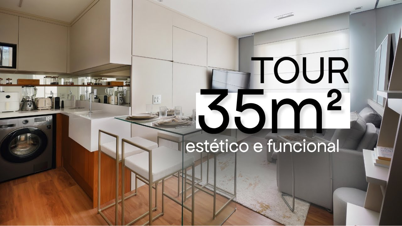TOUR APARTAMENTO 35M2 ESTÉTICO E FUNCIONAL