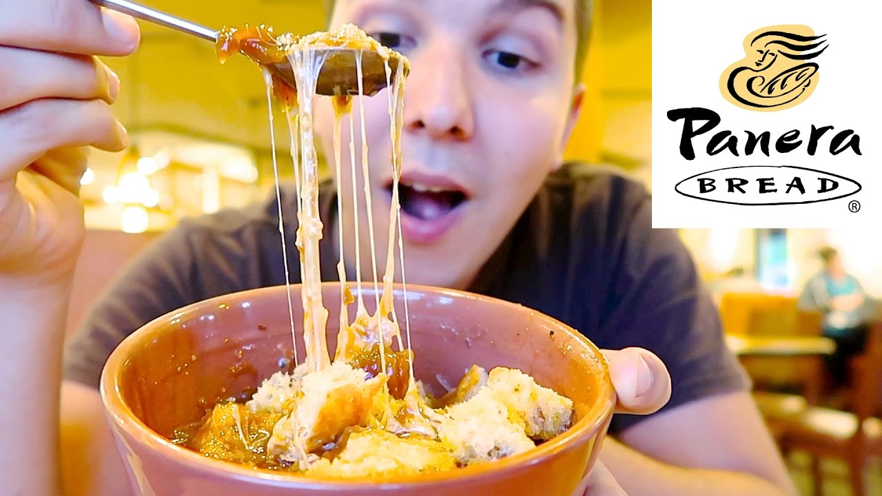 Cheesy Avocado Melt & French Onion Soup • Panera Bread • MUKBANG