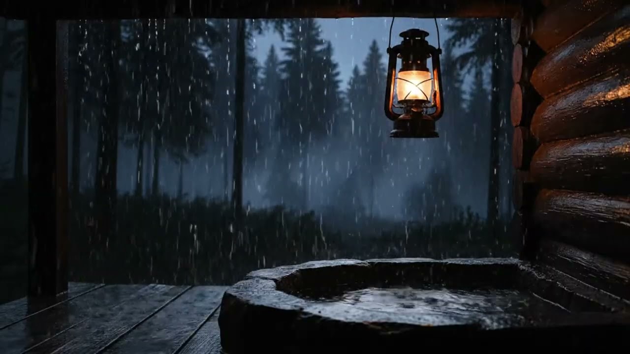 Midnight Forest Shed | Heavy Rain on Wooden Shed | 1 Hour Seamless Loop | To Calm and Relax