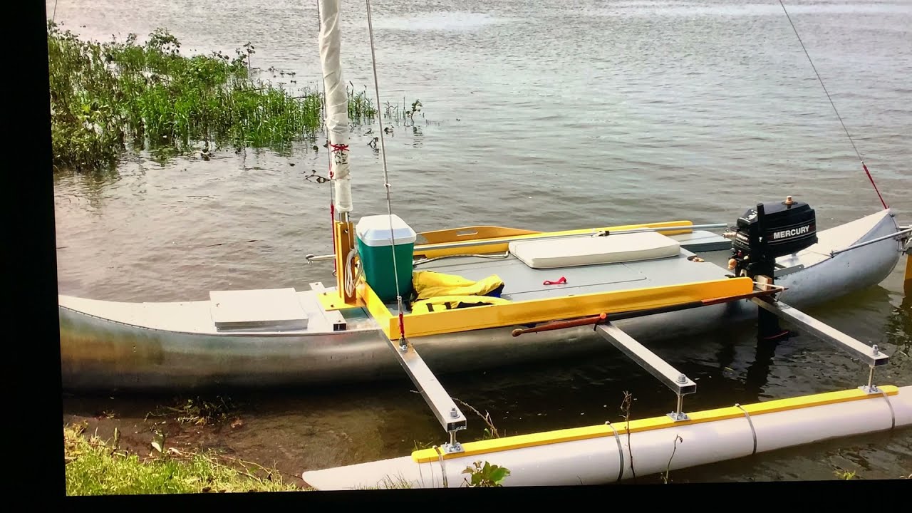 DYI  Sailing proa from a 17' Grumman canoe.