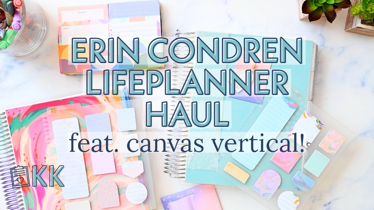 Erin Condren Haul LifePlanner Launch featuring Canvas Vertical Planner Review and NEW Sticky Notes!