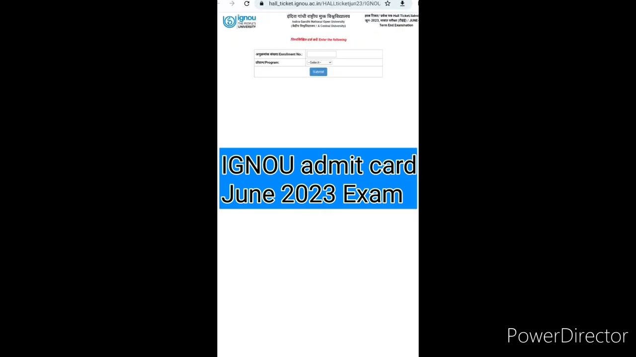 IGNOU Admit Card June 2023 | Ignou hall ticket June 2023 | how to download ignou hall ticket