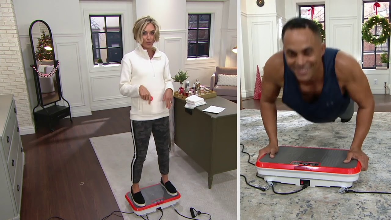 PowerFit Elite Vibration Platform with Exercise Bands and Remote on QVC