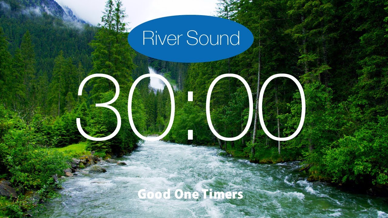 30 Minute Countdown Timer with Beautiful Water Sound | 4K | Alarm | Beautiful River Stream