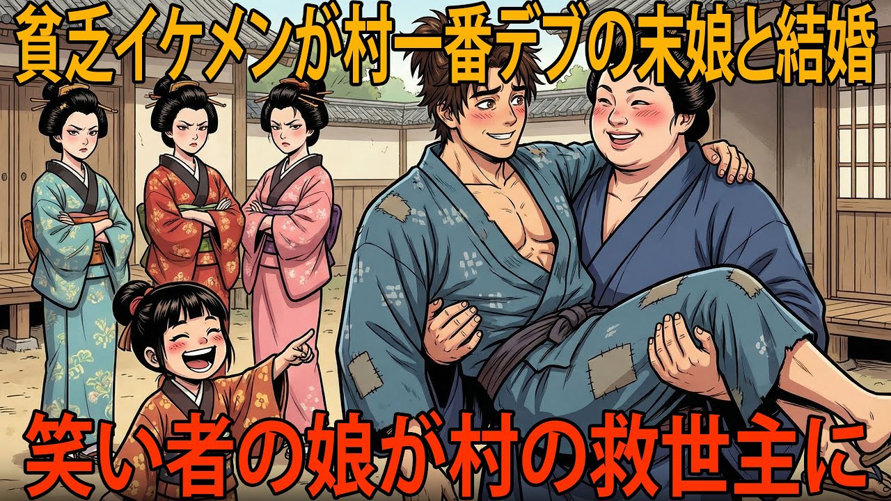 貧しいイケメン男が女たちに騙されて米まで根こそぎ奪われた末、村一番のデブ娘と結婚して笑い者にされた  民話  野談  時代劇  昔話  説話  オーディオブック  伝説