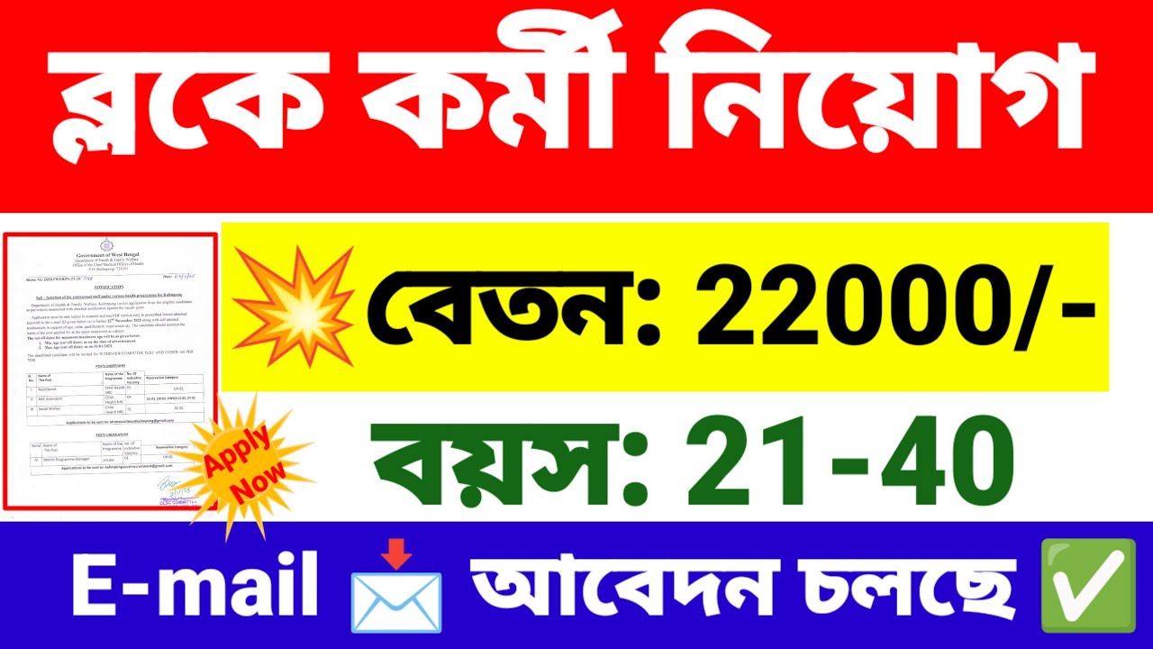 ব্লকে কর্মী নিয়োগ | wb block Data Manager recruitment 2025 | wb new govt job vacancy.