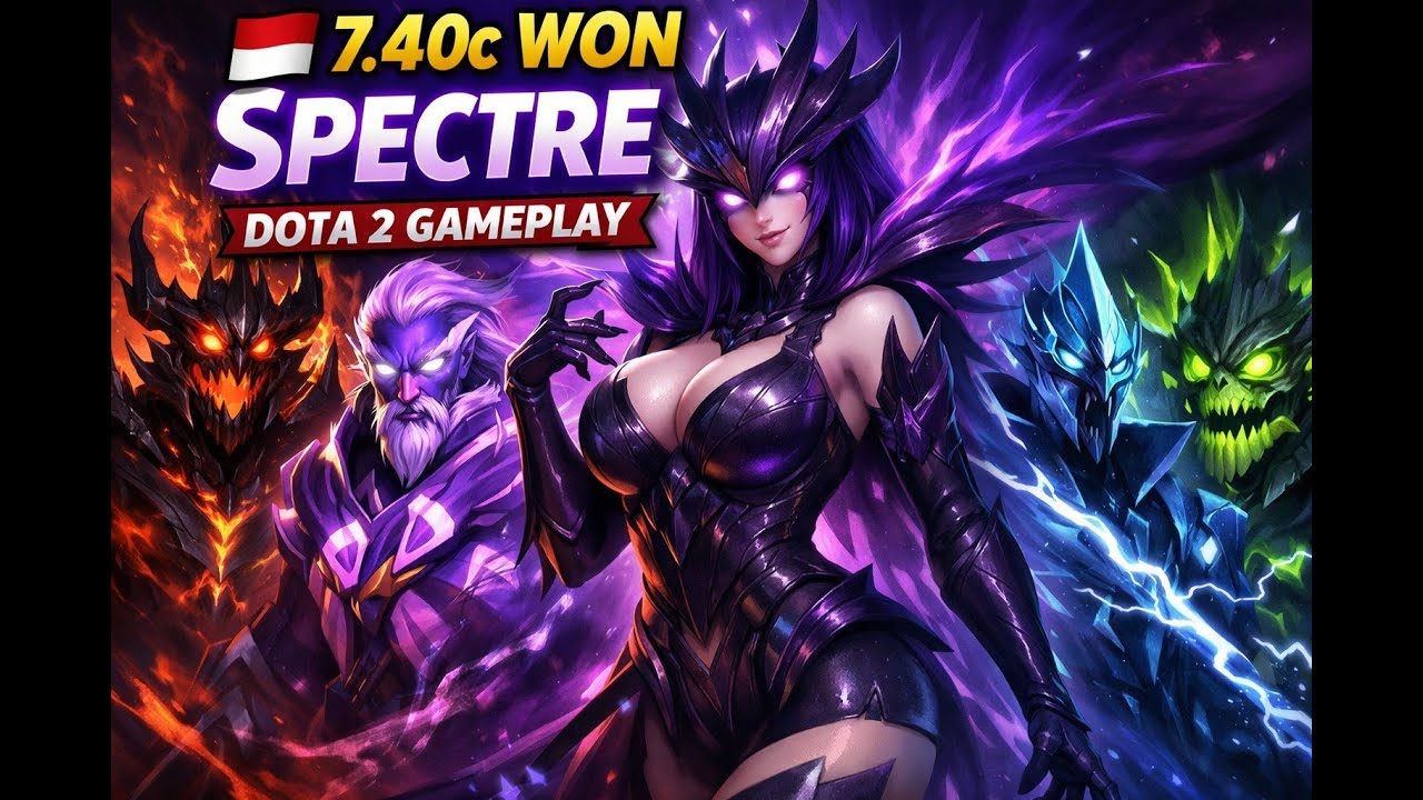 🇮🇩 7.40c WON Spectre Dota 2 Gameplay. Spectre, Shadowfiend, Void Spirit, Razor, Pugna.