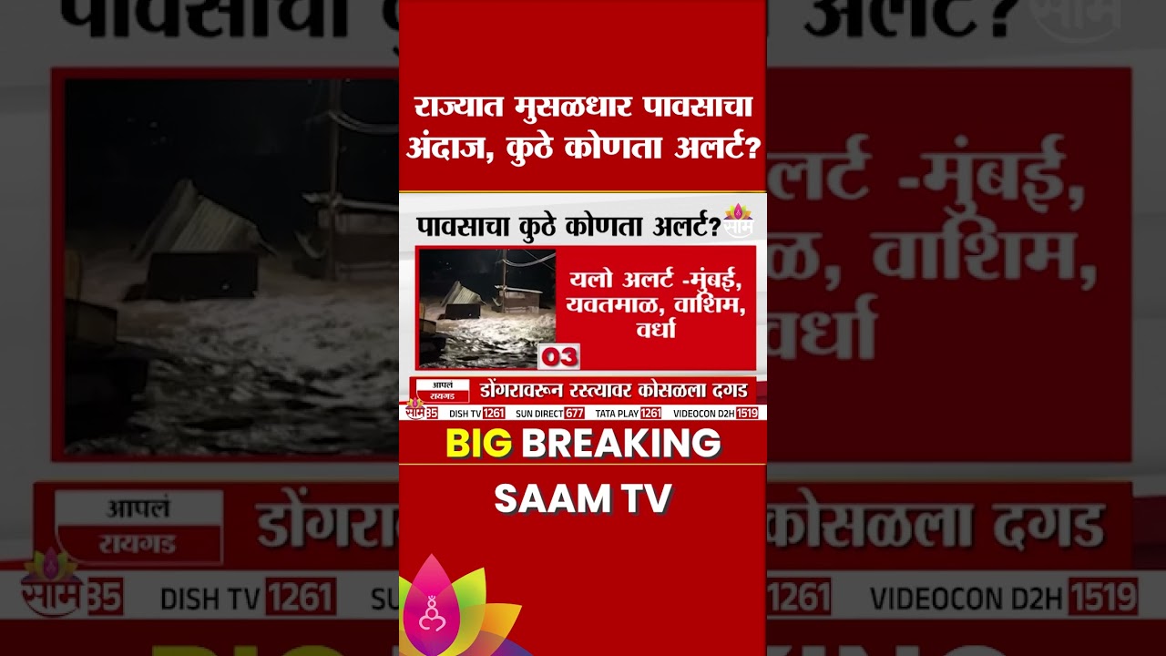 राज्यात आजही मुसळधार पावसाचा अंदाज, कुठे-कोणता अलर्ट? | Maharashtra Heavy Rain
