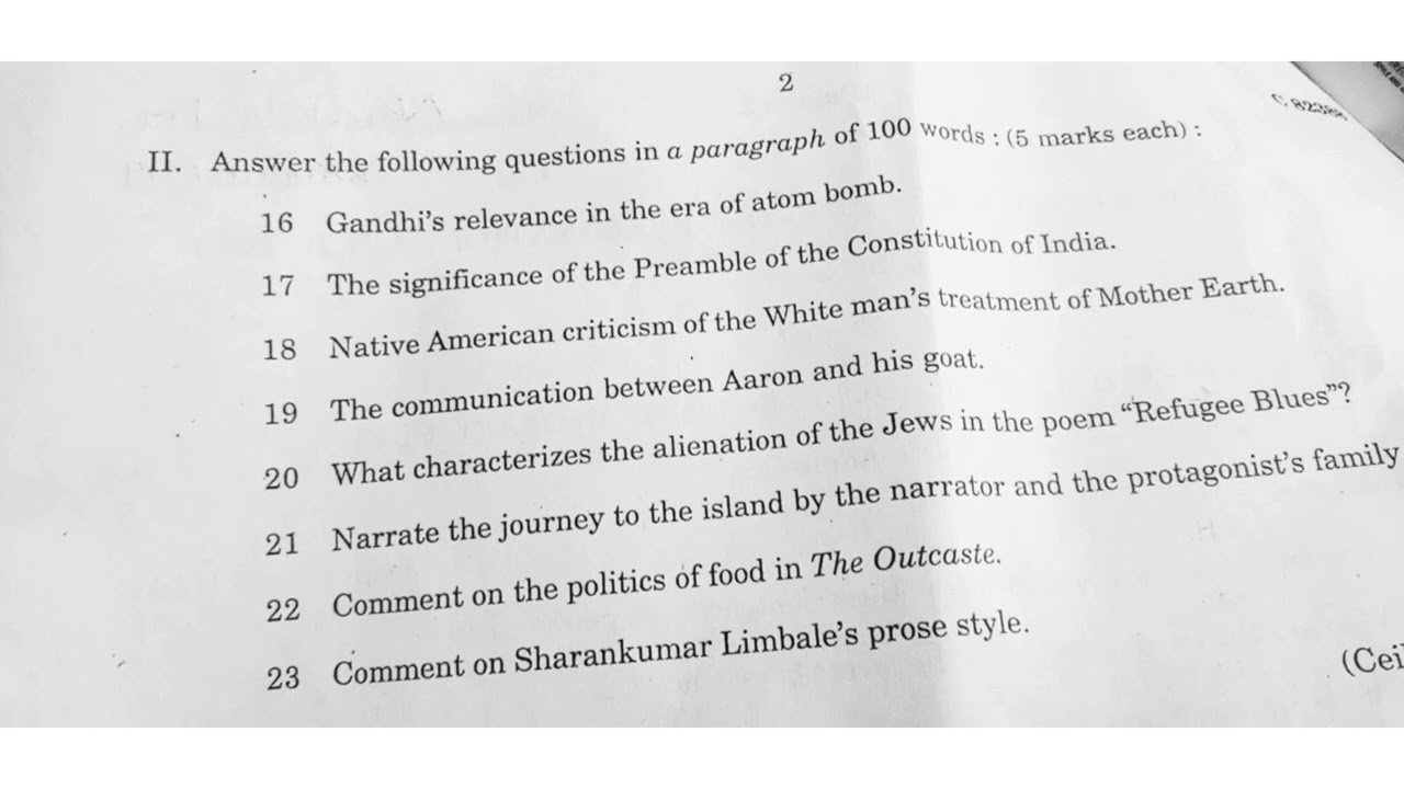 zeitgeist/second semester Ba bsc degree exam 2020 question paper/ previous question paper