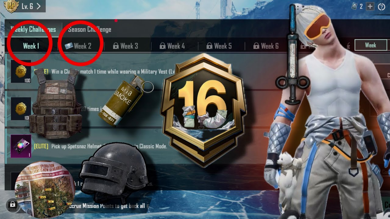 RP အသစ် A16 Week 1 & 2 မစ်ရှင် ဖြည့်နည်း || PUBG Mobile 
