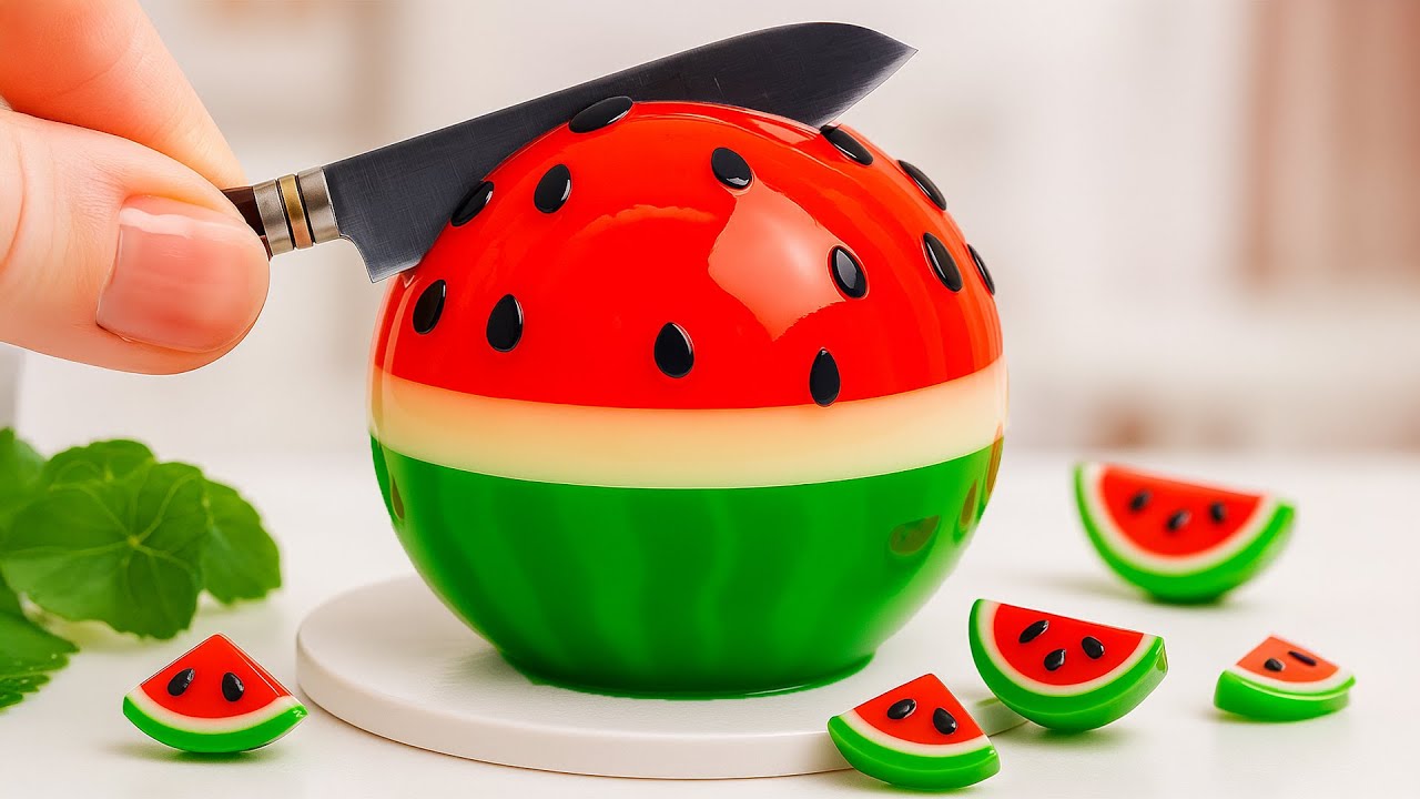 🍉Amazing Miniature Watermelon Jelly Recipe🍉Best Mini Fruit Jelly Decorating Ideas | Lotus Baking