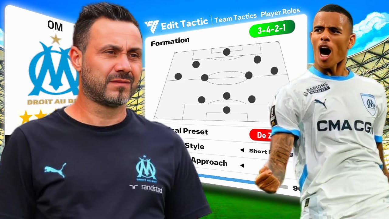 🔵⚪️ MASTERING DE ZERBI'S OLYMPIQUE DE MARSEILLE 3-4-2-1 TACTICS IN FC 25 ⚽✨