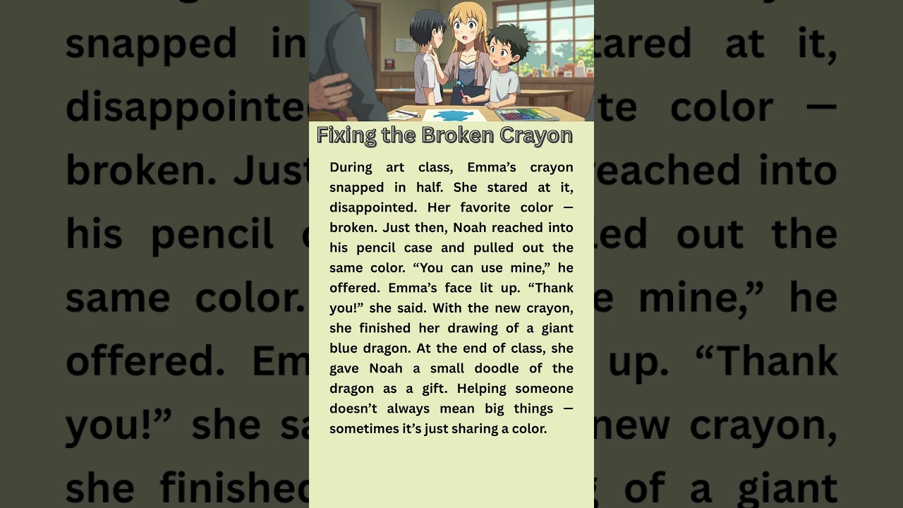 Fixing the Broken Crayon | #EnglishStory #LearnEnglish #StoryForKids #ShortStory #KidsEnglish