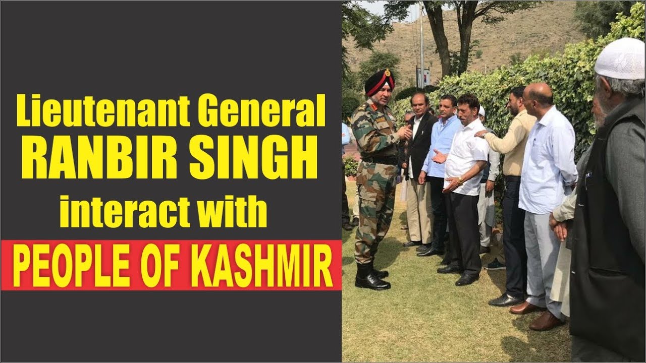 Lieutenant General Ranbir Singh interact with people of Kashmir